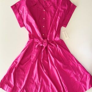 NWT - Charter Club Pink Ruffled Tiered Cotton Tie Waist Fit Sundress Size 12